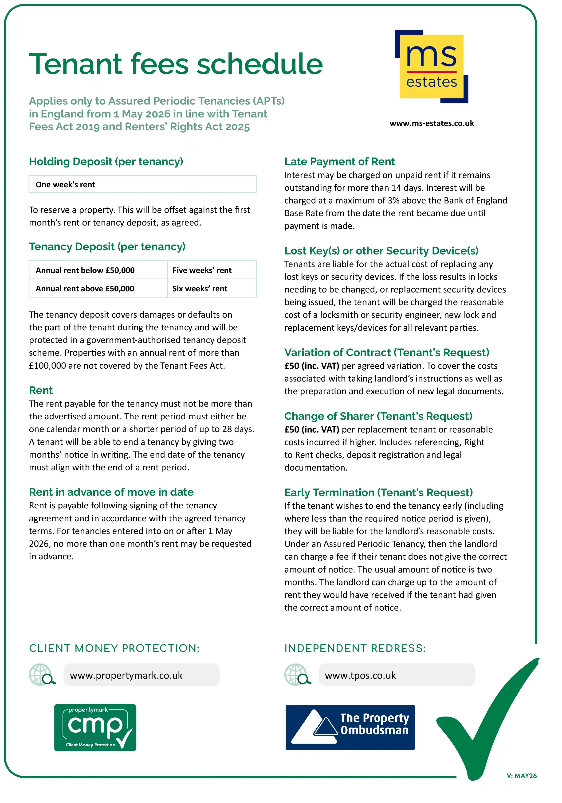 Tenant Fees
